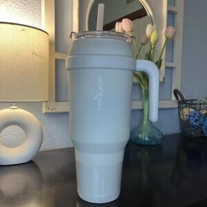 Reduce 40oz Cold 1 Vacuum Insulated Tumbler Mug w Handle Stainless Steel Beige